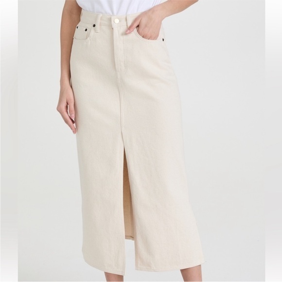 STILL HERE New York Panama Midi Skirt in Bone Size 26 NWOT